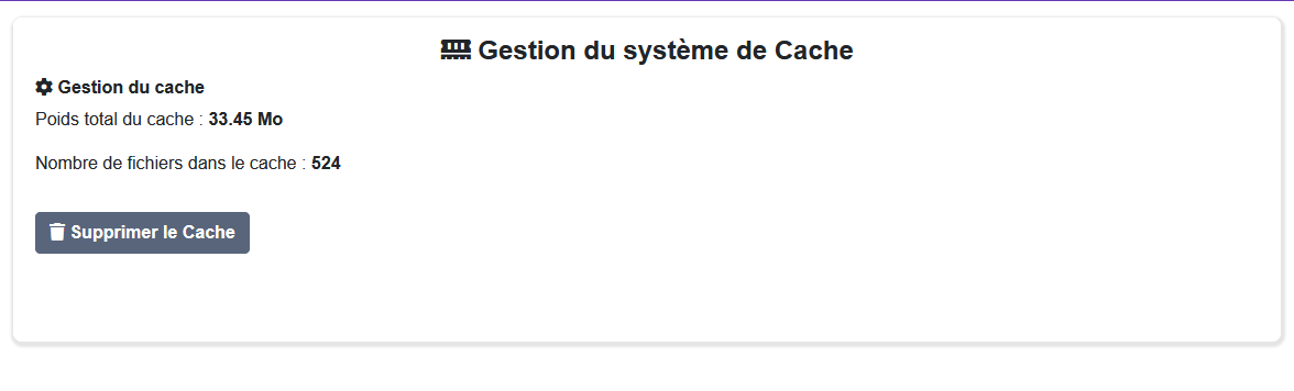 Gestion du cache